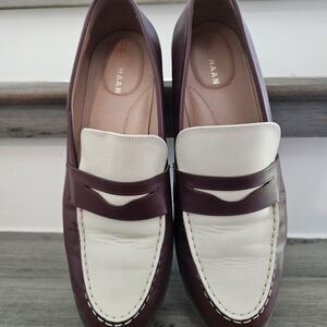 Cole Haan Women's Maroon and Cream Loafers